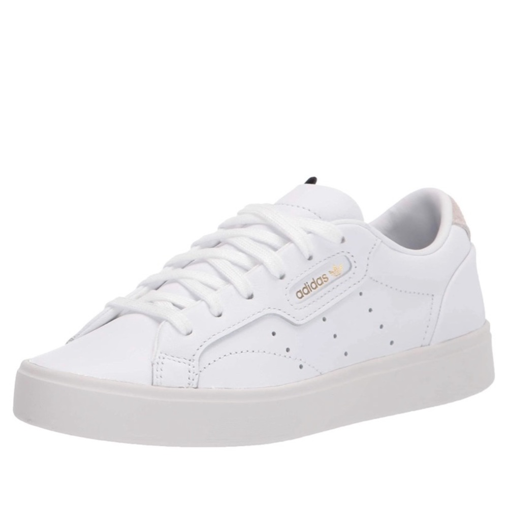 white adidas sleek sneakers